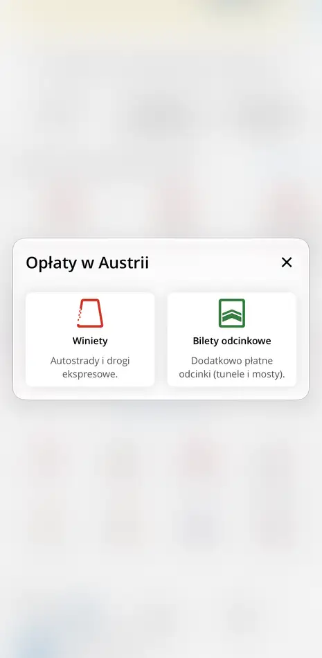 Wybór rodzaju opłaty w Austrii: winiety albo bilety odcinkowe