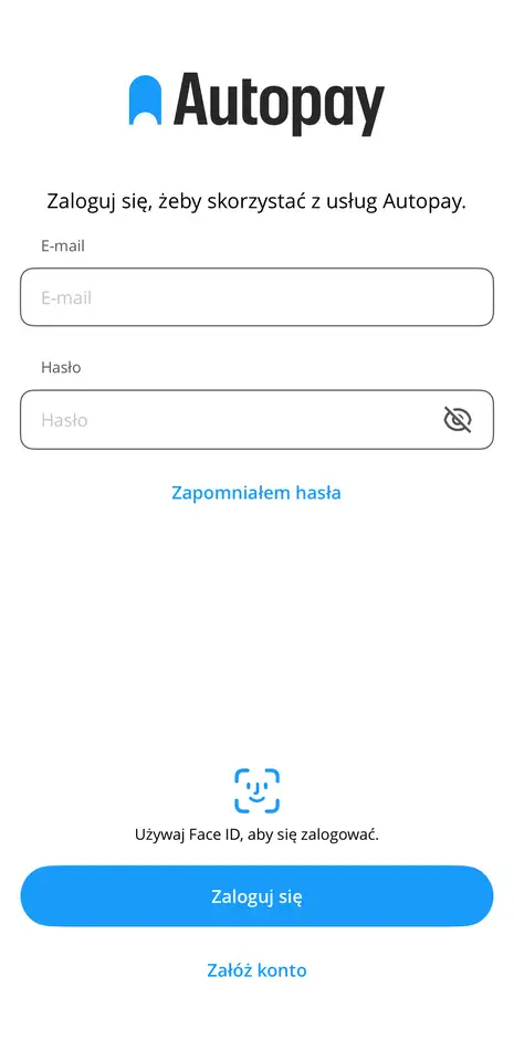 Logowanie do aplikacji Autopay