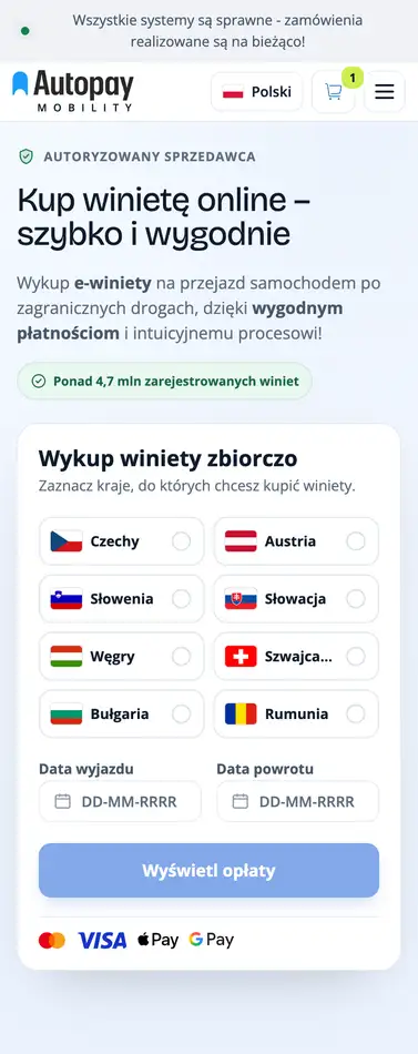 Zakup winiet w sklepie internetowym Autopay
