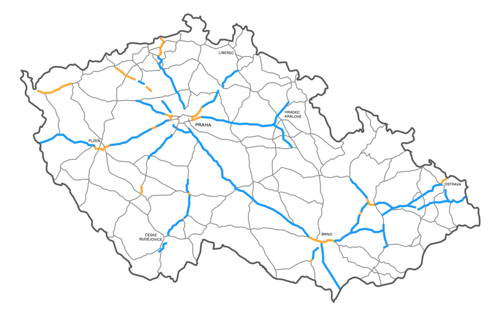 Drogi w Czechach z e-winietami